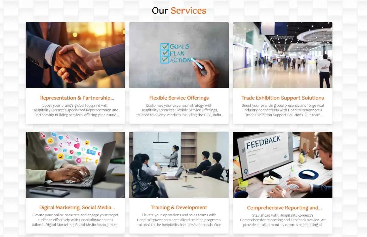 HospitalityKonnect Services Page