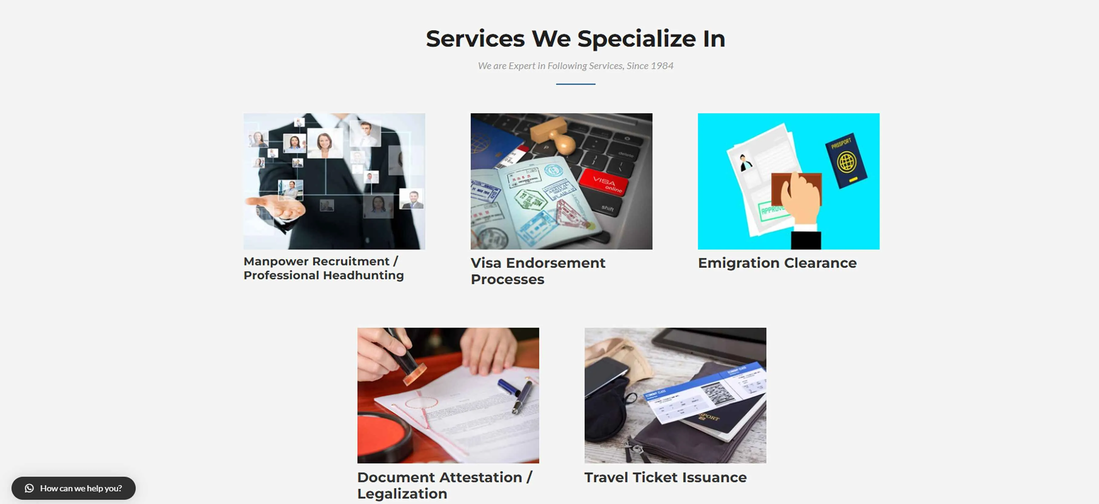 Cosmos Services Page